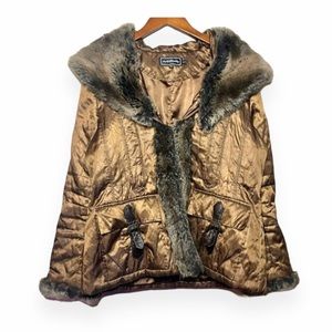 Vintage Artifacts Faux Fur Collar Puffer Coat